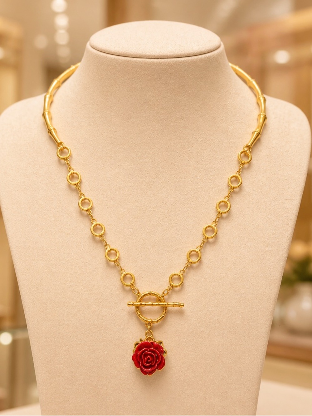 La Rosa Dorada Toggle Necklace